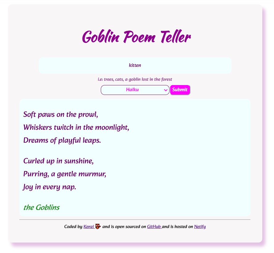 AI Poem Generator app preview